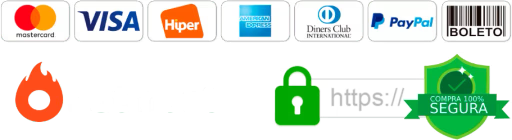 Formas de pago: Mastercard, Visa, Hiper, American Express, Diners Club, PayPal, Boleto — Hotmart, compra 100% segura